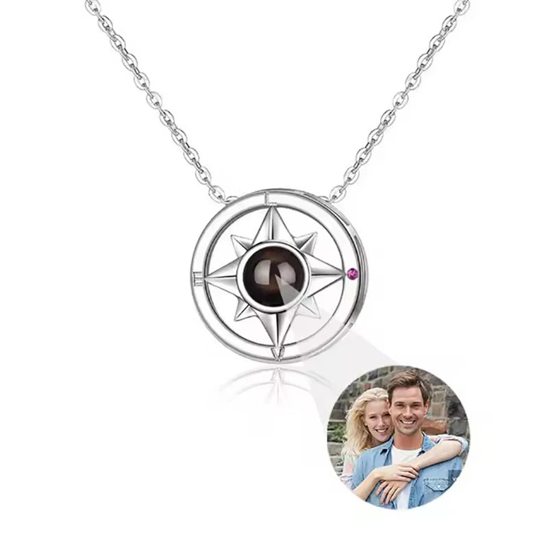 Personalized Picture Projection Necklace Custom Photo Pendant Necklace Love Memorial Gifts Birthday Gifts for Mom Wife Valentine