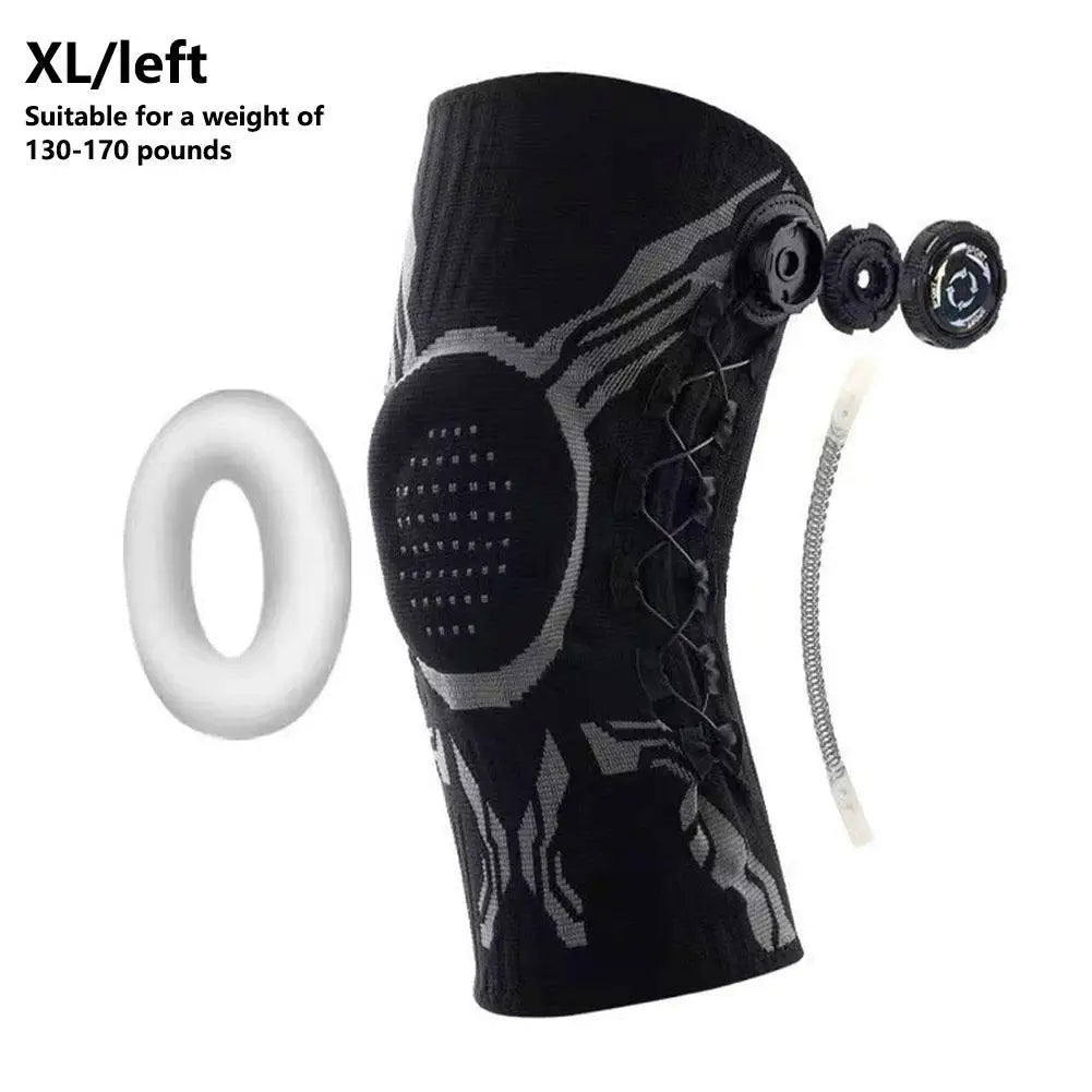 Knob Adjustable Knee Brace 360 Degree Protection Spring Lateral Support Anti-Slip Silicone Pads Breathable Knee Sleeve