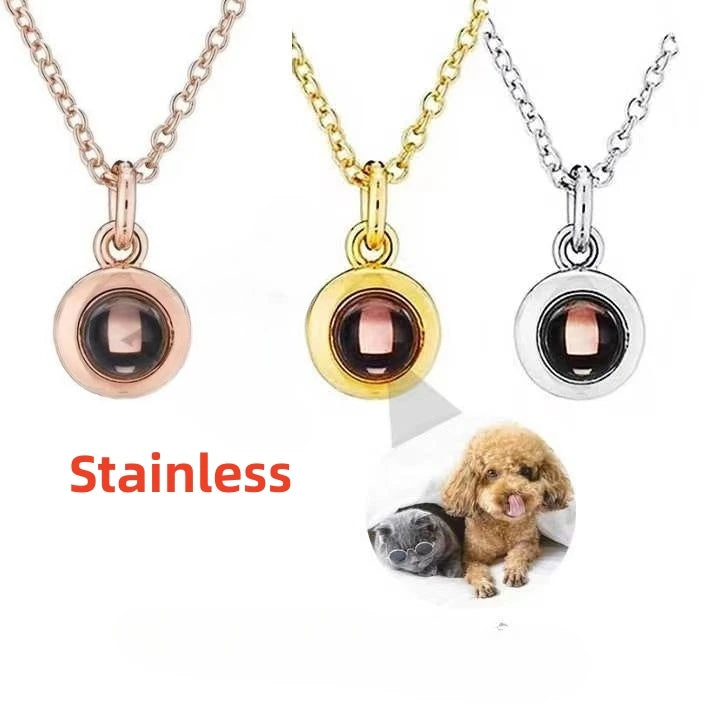 Valentine's Day Gift Photo Custom Projection Necklace Lock Shaped Projection Necklace Lover Family Wife Husband Memory Gift