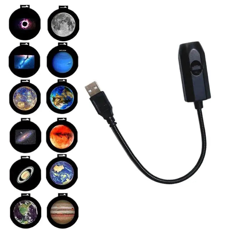USB Ceiling Moon Earth Projection Atmosphere Light Starry Sky Lamp Night Light Romantic Bedroom Decoration Galaxy Projector·