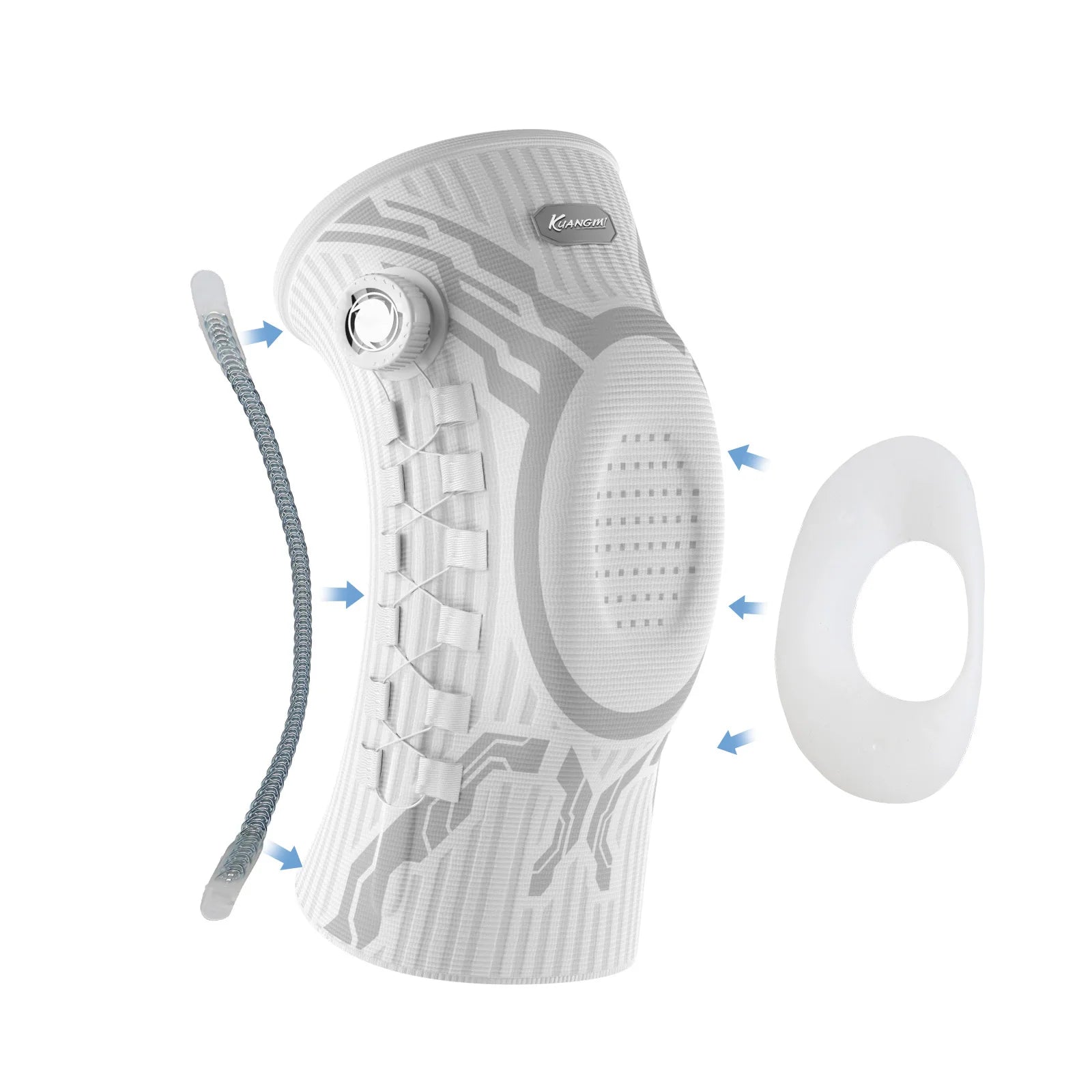 Kuangmi Smart Knee Brace Adjustable Compression with Mechanical Knob - for Stability & Pain Relief & Sports & Daily Use