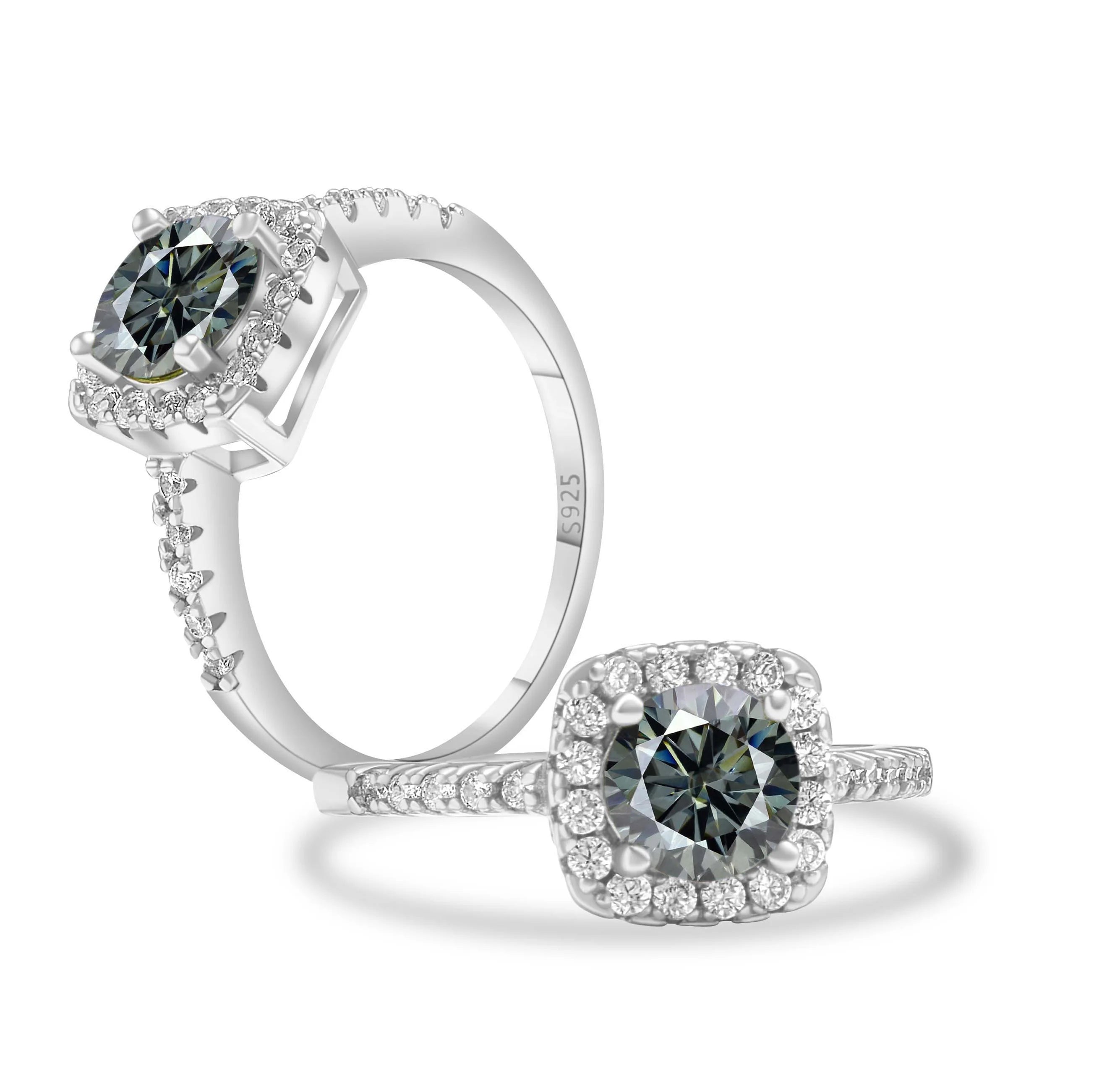 GRA 100% Real 1CT 6.5MM Lab Moissanite Diamond Ring finger Ring For Women 925 Sterling Silver Wedding Luxury fine Jewelry