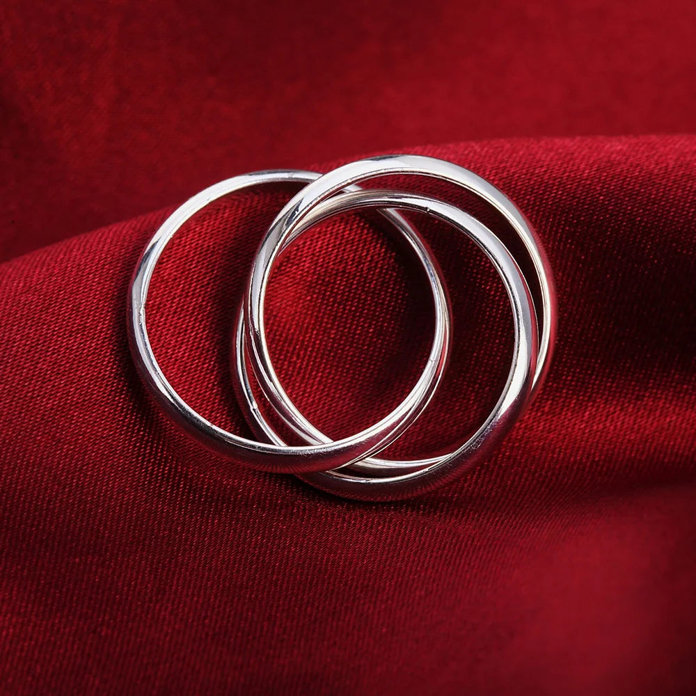 925 Sterling Silver Three Round Woman Rings Fine Jewelry Wholesale Trending Products Offers With Chshine Jewellery