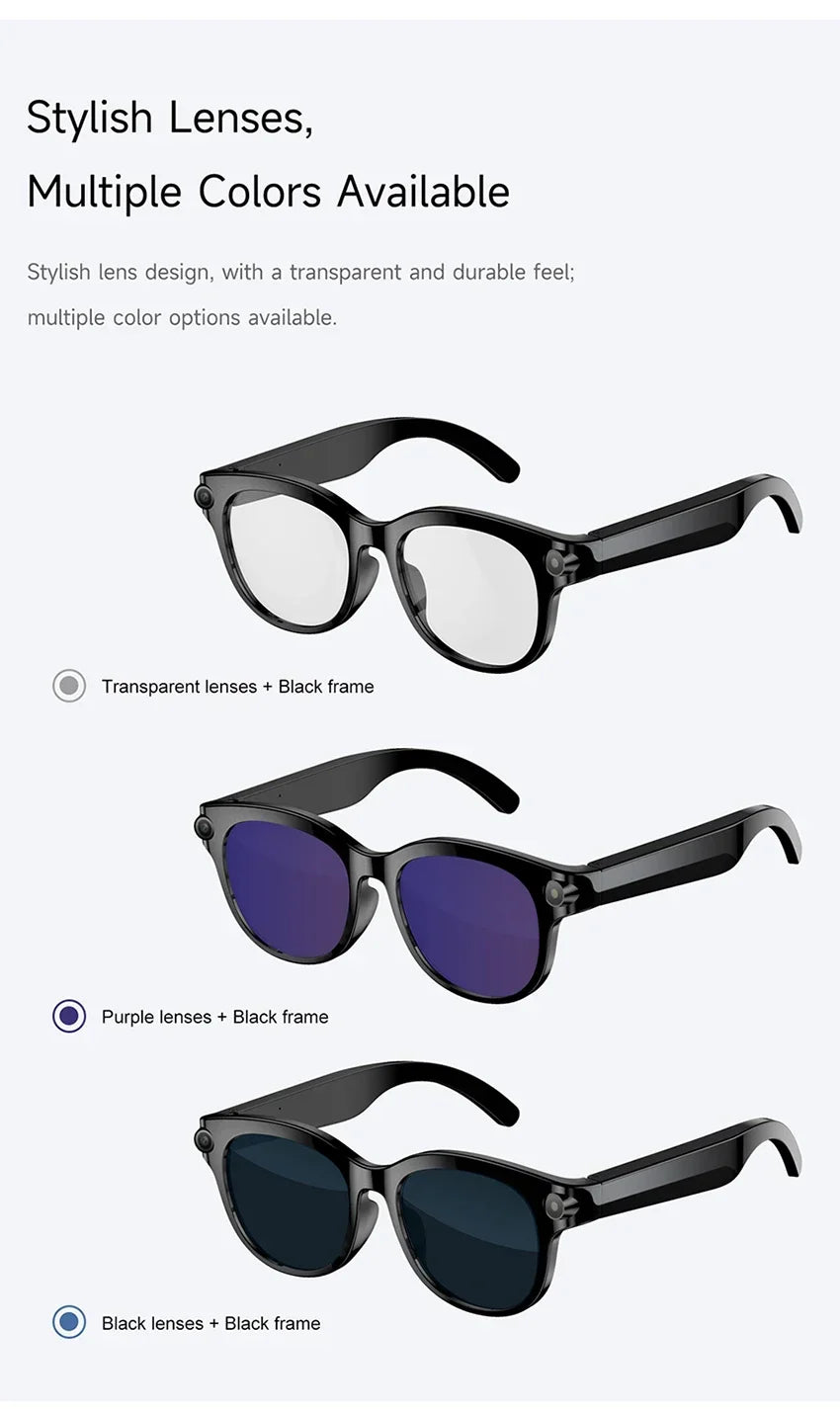 New Smart AI Glasses 800W Shooting Camera HD Photo Video Voice Call Translation Waterproof Bluetooth AI Motorcycle Glasses