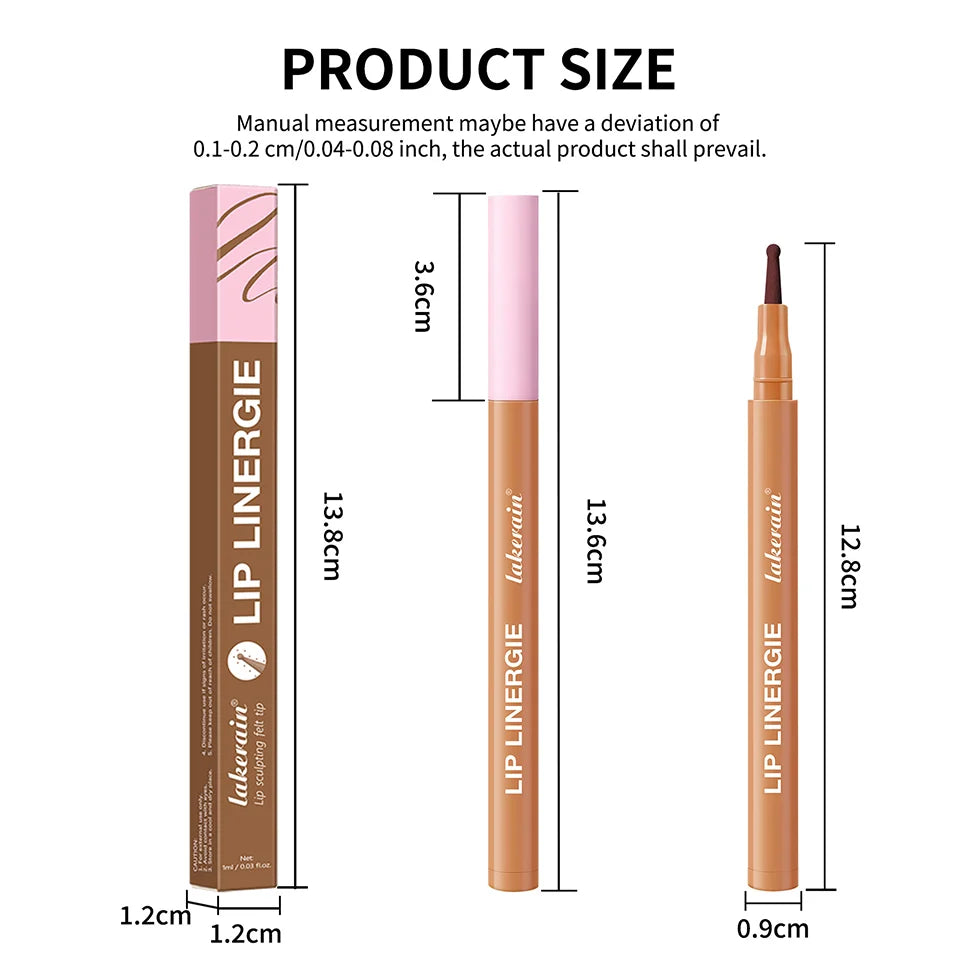 Lakerain Inno Ballpoint Pen Style Lip Liner Long-lasting Non-fading Lip Makeup Lip Line Pen for Clear Definition