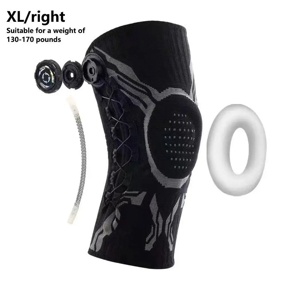 Knob Adjustable Knee Brace 360 Degree Protection Spring Lateral Support Anti-Slip Silicone Pads Breathable Knee Sleeve