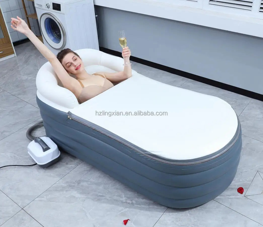 Inflatable Spa Tub with Electric Air Pump Hot and Cold Therapy Pvc Portable Hot Tub Spa Portable Tub