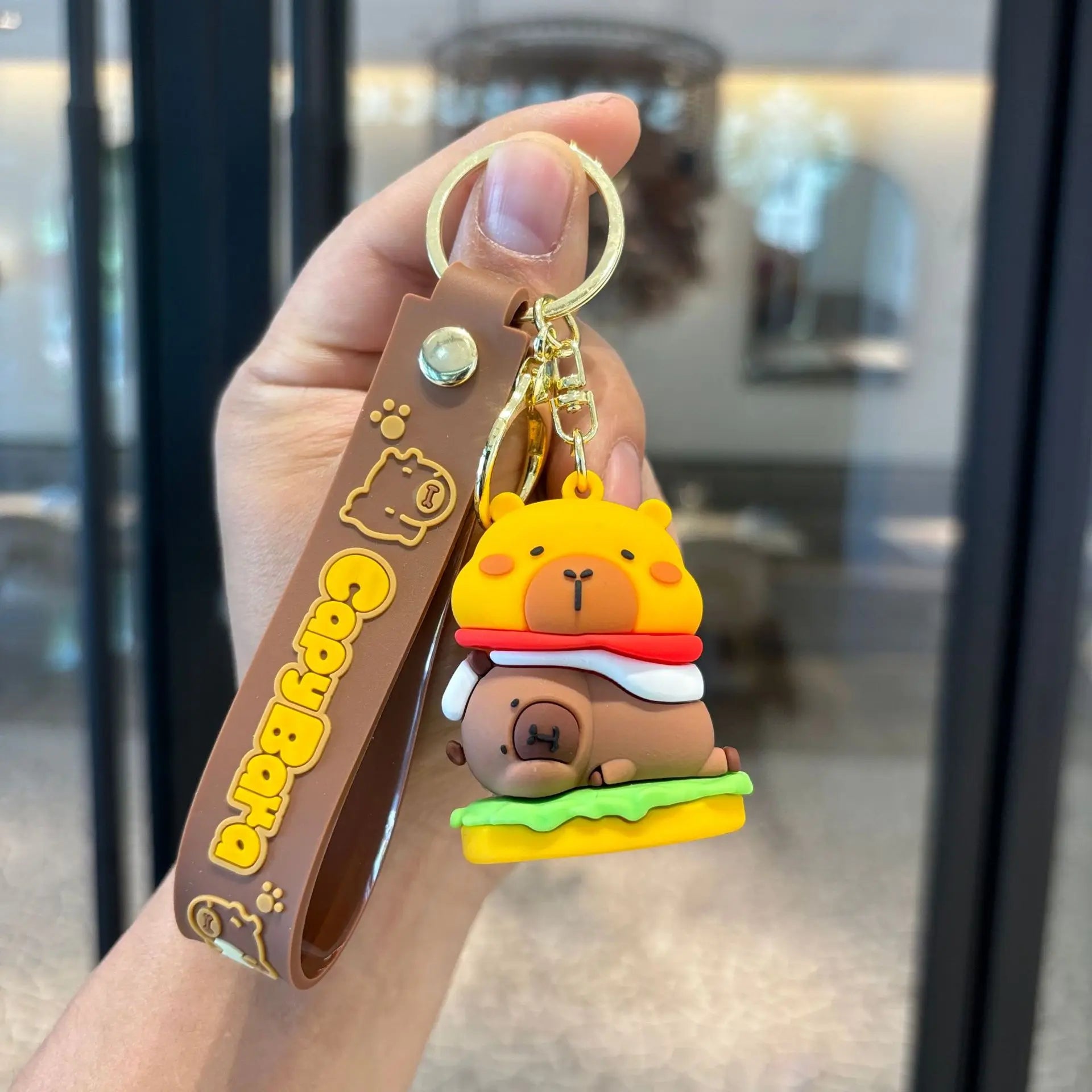 Cute Capybara Animal Keychains For Creative Car Keychain Cartoon Capibala Pendant Women Doll Keyring Charm Holiday Gifts Jewelry