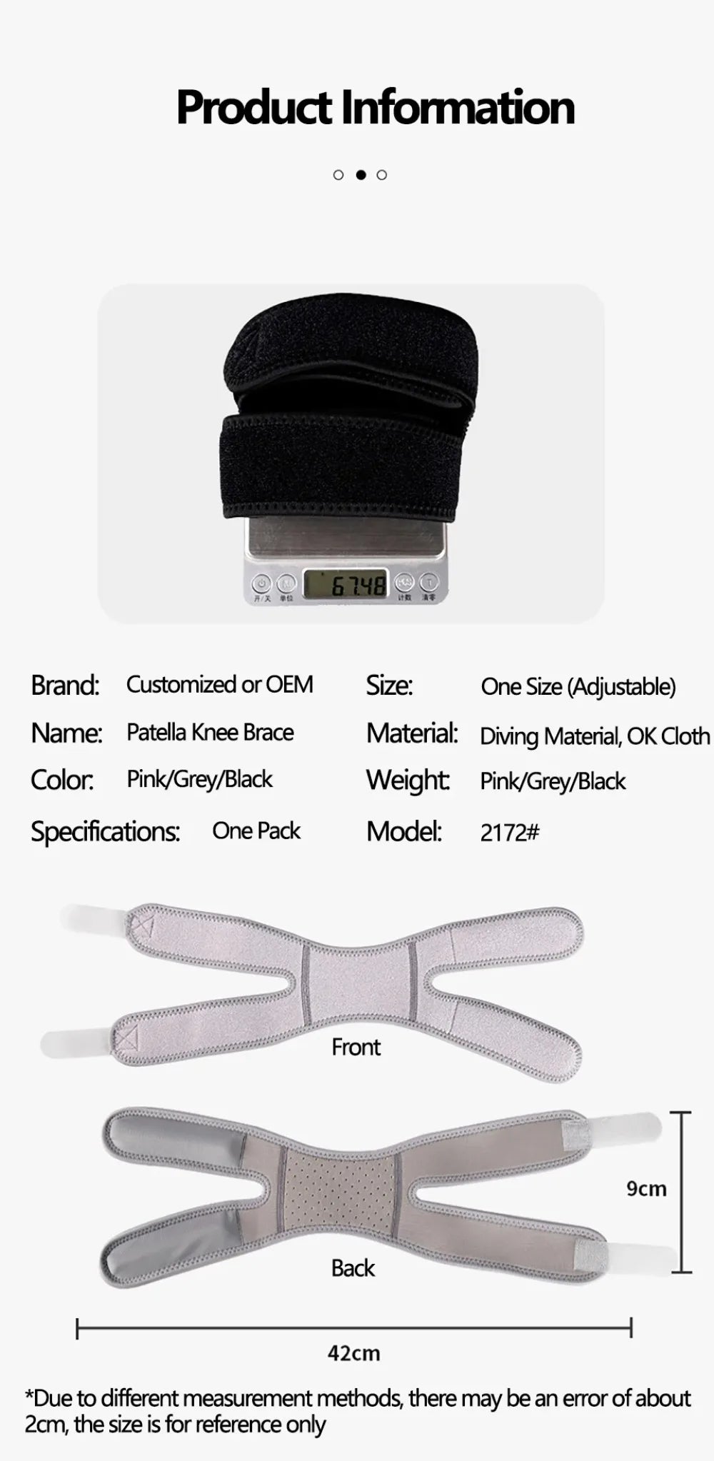 1/2Pcs Adjustable Sports Kneepad Double Patellar Knee Patella Tendon Support Strap Brace Pad ProtectorOpen Knee Wrap Strap Band