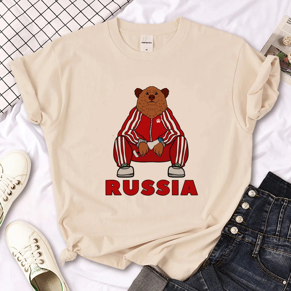 Army Russia Tee women comic manga graphic t shirt girl streetwear clothes