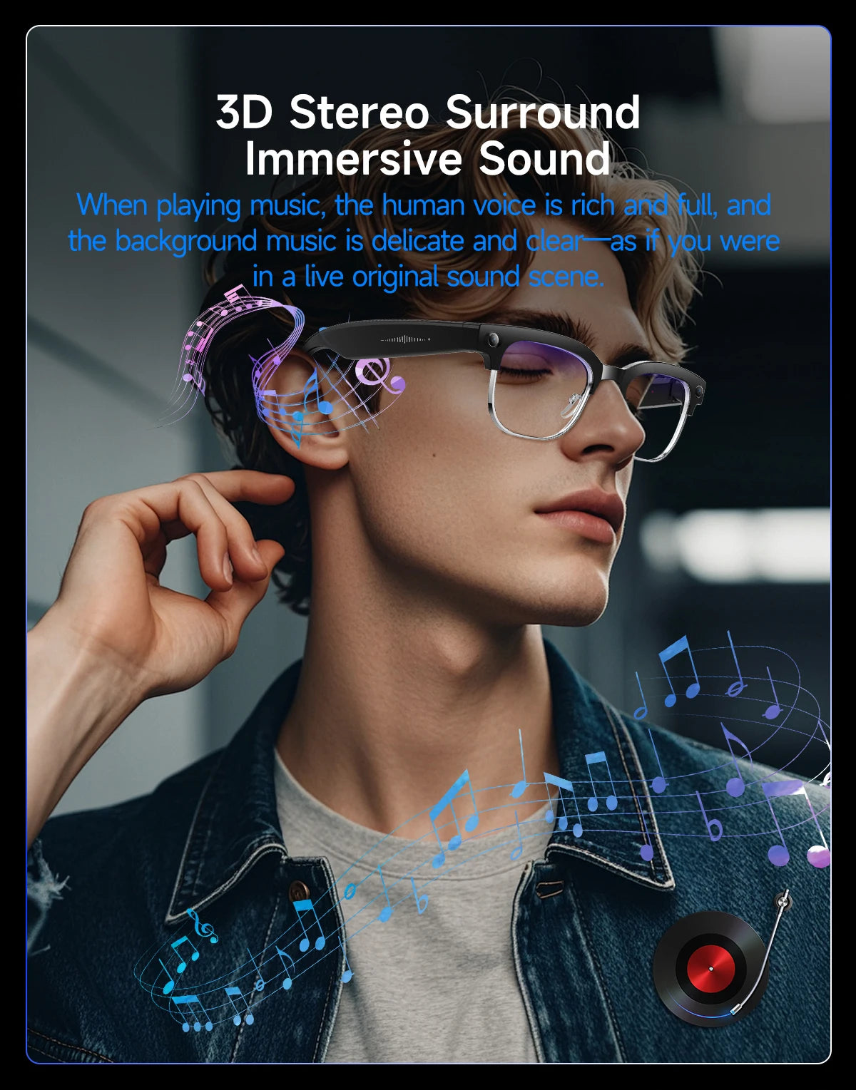 New HOT Business Smart Glasses Men 800W 4K HD Camera 1080P Shooting Action Capture AI Chat Call Waterproof Windproof Sunglasses
