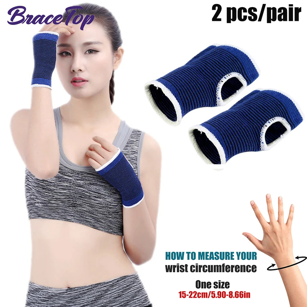 BraceTop 1 Pair Sports Knee Support Brace Wraps Compression Sleeve Stabilizer for Arthritis Meniscus Patella Protector Running