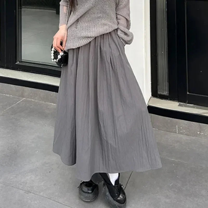 2026 Summer Women Fashion Colorful Long Skirts Girls Versatile Comfortable Elastic Dress Female Concise Leisure Vacation Skirts