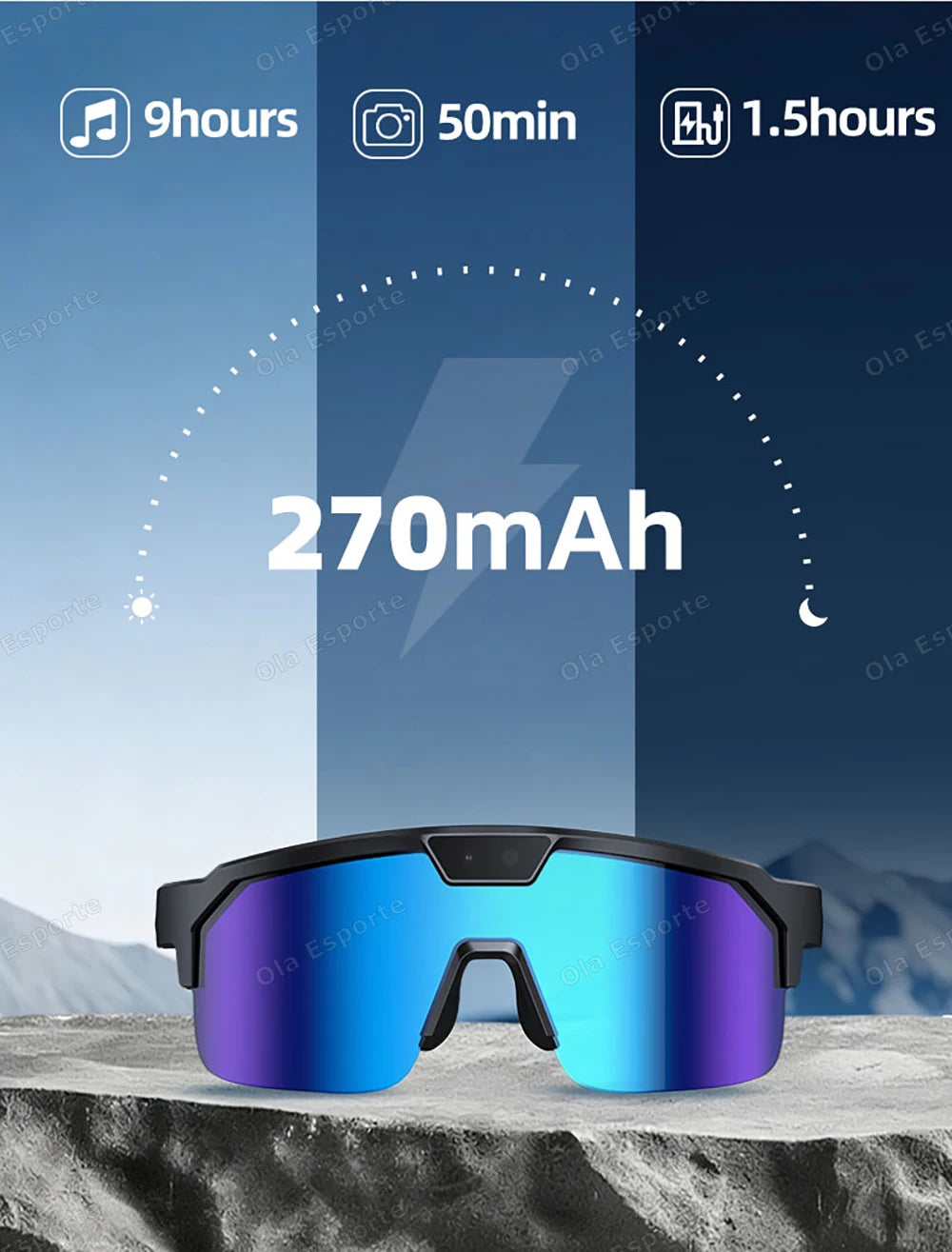 2026 New AI Smart Shooting & Recording Glasses with 800W Camera HD Anti-shake Bicycle Riding Shooting Artifact Windproof Goggles