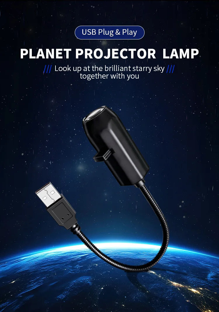 LED Star Galaxy Projector Lamp Moon Earth Wall Decor Switchable Pattern Projection Night Light for Home Bedroom Decoration