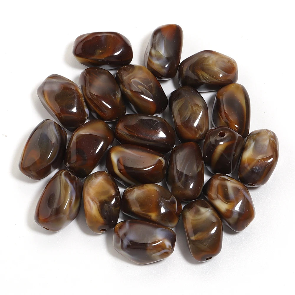 20pcs Dual Color Irregular Acrylic Beads Meteorite Shape Loose Spacer Beads For DIY Jewelry Making Bracelet Necklace Accessories