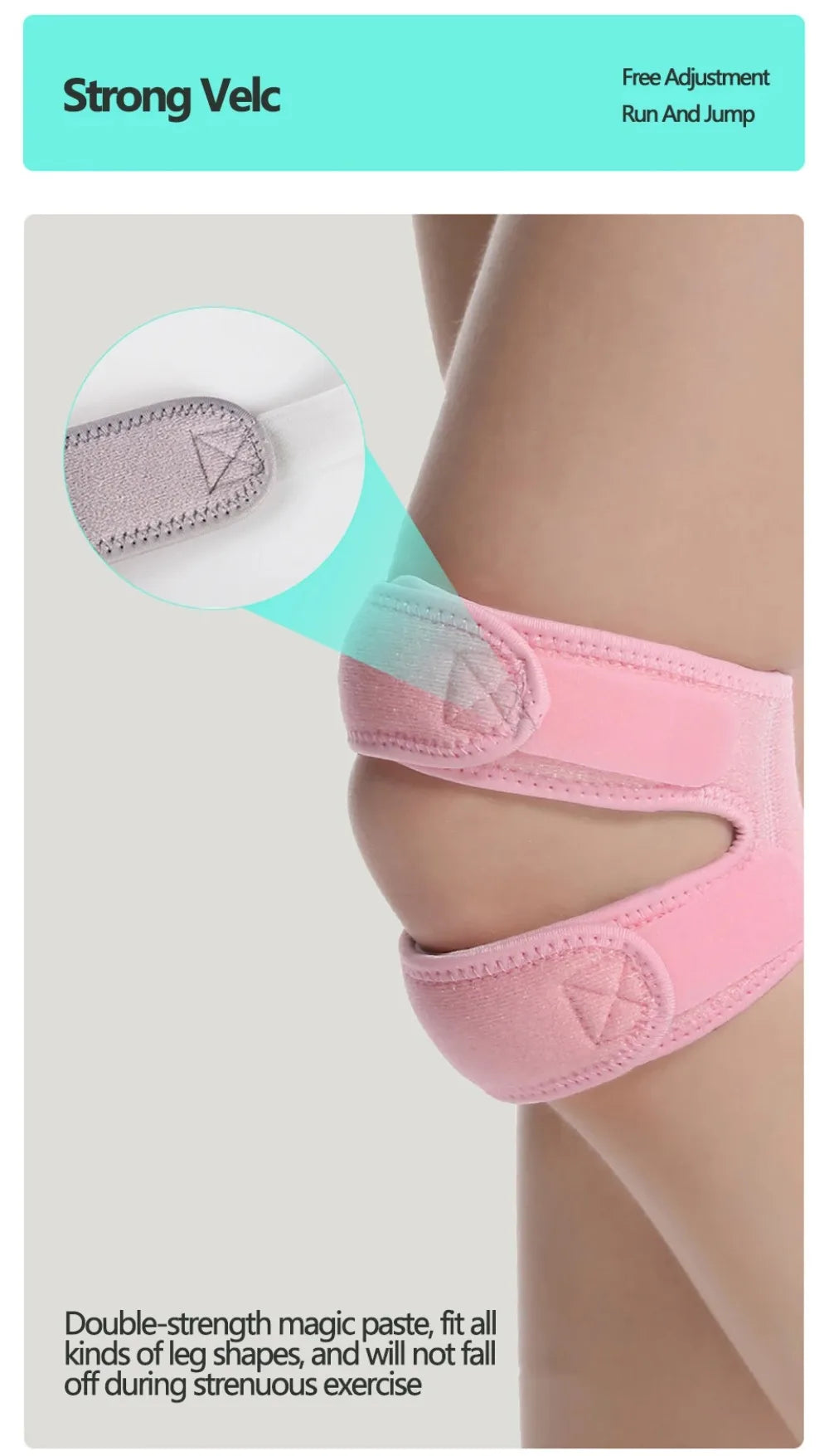 1/2Pcs Adjustable Sports Kneepad Double Patellar Knee Patella Tendon Support Strap Brace Pad ProtectorOpen Knee Wrap Strap Band