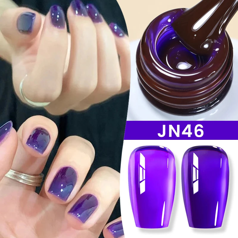 BORN PRETTY 10ml Blood Red Jelly Transparent Gel Nail Polish Wine Red Winter Color Semi Permanent Soak Off UV LED Varnish