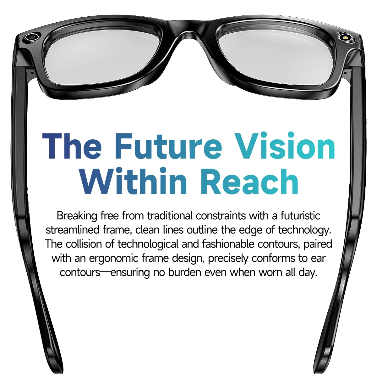 AI Smart Glasses with Camera 4K HD Video and PhotoCapture Real-TimeTranslation Voice Recording Open-Ear Audio Object Recognition