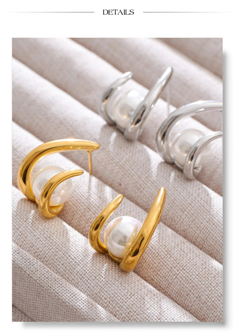 Yhpup New Arrival Simulated Pearls Design Daily Earrings Popular Korean Versatile Fashion Classy Jewelry Accessories PVD Plated