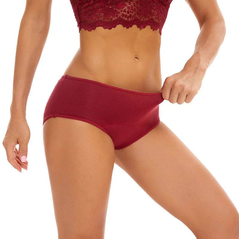 4pcs Women physiological Underwear Lady Large Size Mid Waist Panties Girl Brief Breathable Panty Plus Size Female Period Panties