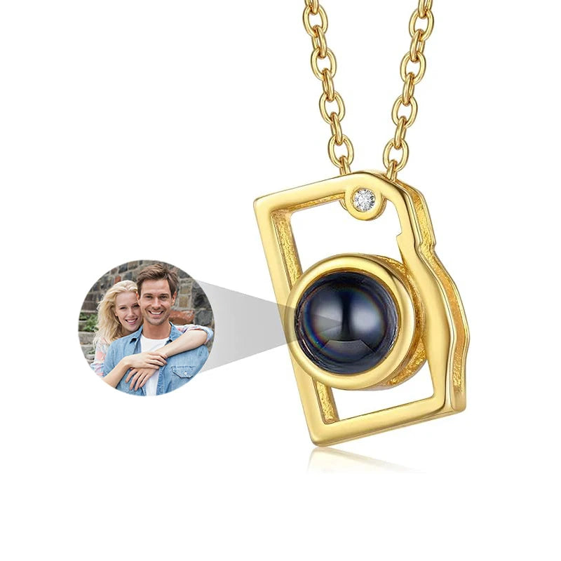 Custom Picture Necklace Personalized Photo Projection Necklace Camera Pendent Necklace Customized Picture Memorial Jewelry Gifts