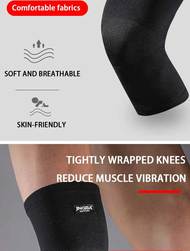 JINGBA SUPPORT Sports Basketball Knee Pads Support Elastic Nylon Knee Brace Volleyball Knee Protector Rodillera Deportiva