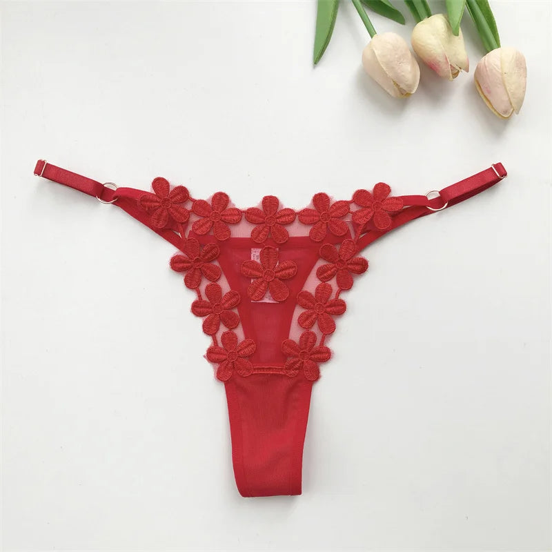 Customized Crystal Letter Sexy Embroidered Women's Low Waist Underwear BikiniG-Strings Adjustable Waist Underwear Hot Wife Gift