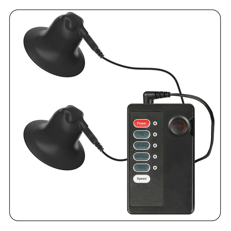 Electric Shock Nipple Sucker Enlarger Nipple Clamp Pussy Pump Clit Clip Vacuum Stimulate Breast Enlarger Sextoy For Women Men SM