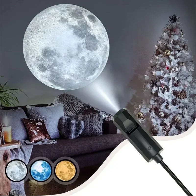 LED Star Galaxy Projector Lamp Moon Earth Wall Decor Switchable Pattern Projection Night Light for Home Bedroom Decoration