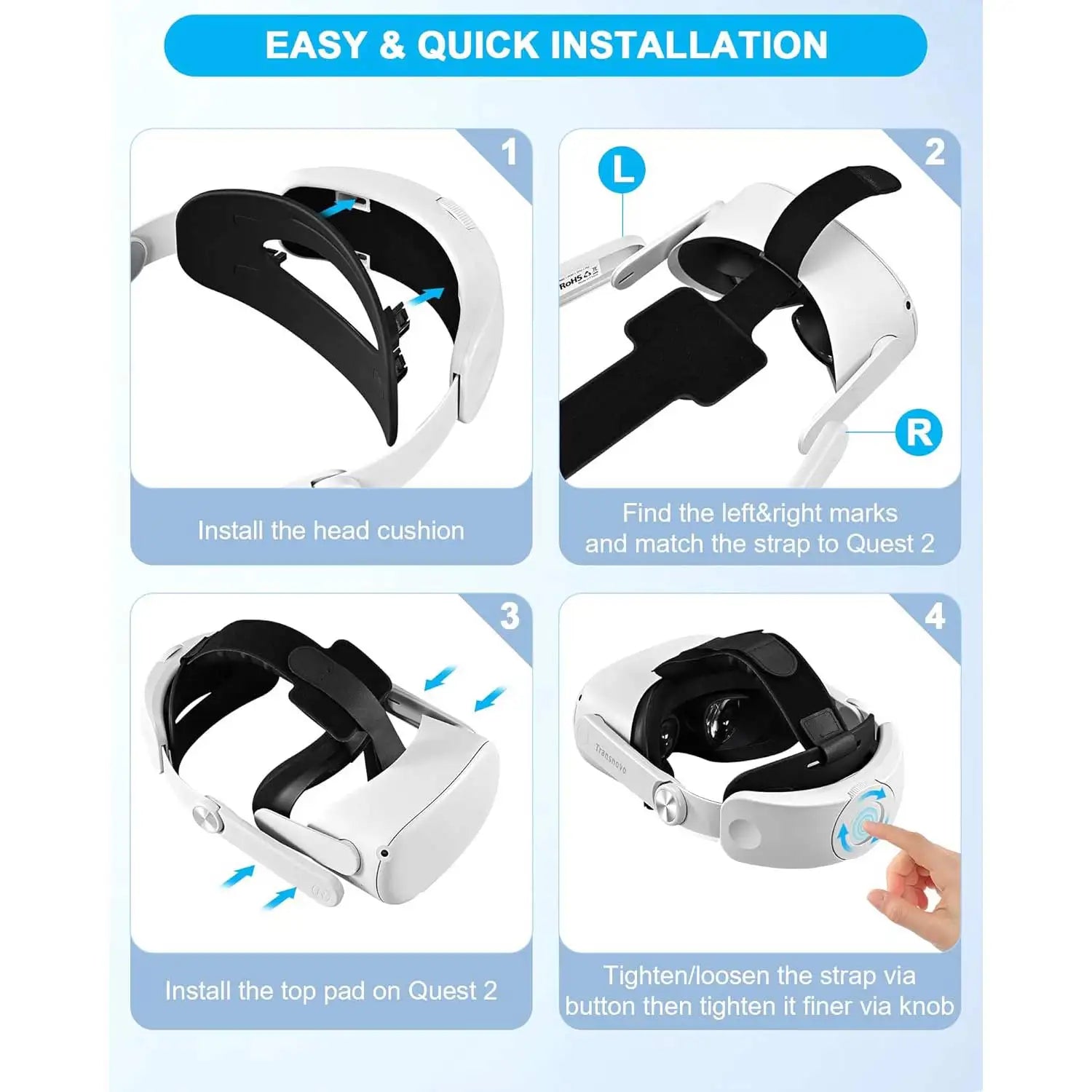 Adjustable Head Strap for Meta/Oculus Quest 2