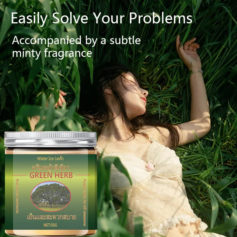 Herbal Body Balm, a Care Cream Containing Glycerin and Mint Extract, Suitable for All Skin Types, Moisturizing Massage Cream with a Fresh Scent
