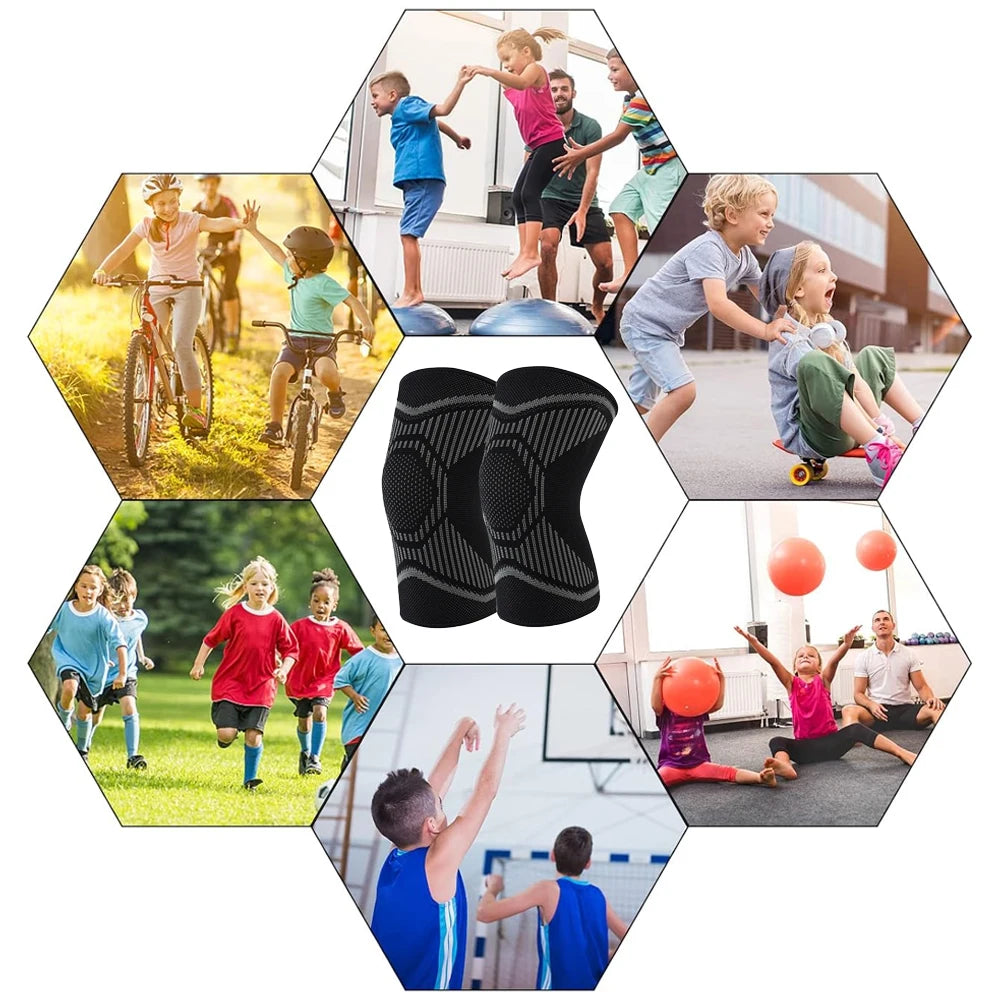 1 Pair Kids Knee Brace Sleeve, Youth Knee Compression Sleeve Children Knee Support Boys & Girls for Basketball Volleyball Sports