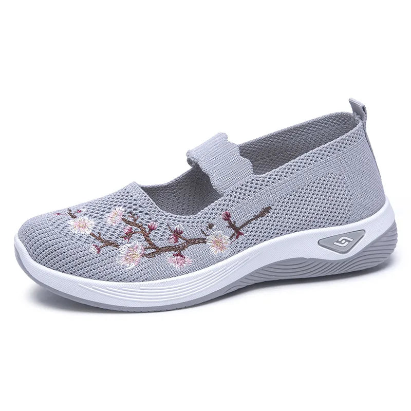 Women's Shoes 2025 Summer Casual Sneakers Breathable Embroidered Chunky Sole Affordable Free Shipping
