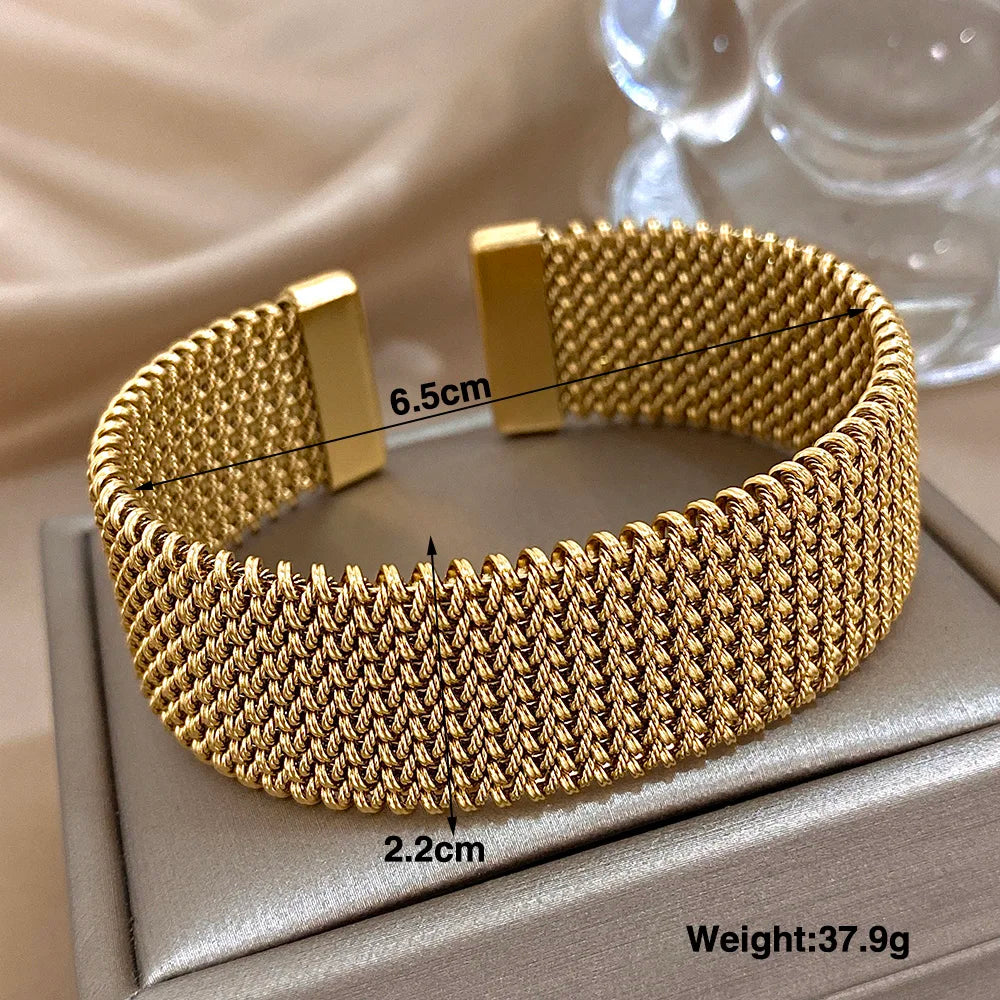 Waterproof Gold Stainless Steel Bracelet