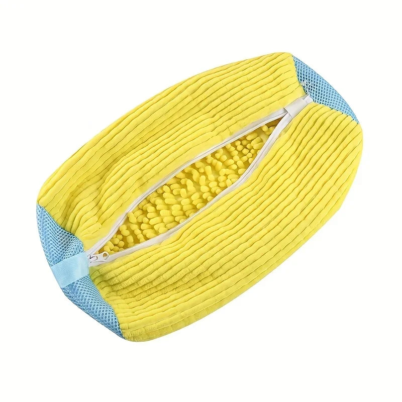 Durable Shoe Washing Machine Bag Yellow Blue Zipper Ideal for Sneakers And Casual Shoes Laundry Wash Bag for All Shoe Types