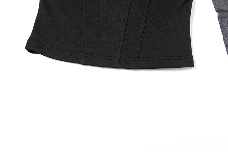 High Quality Hot Selling Wholesale 2025 New Women's Clothing Sexy Mesh Hanging Neck Imitation Fish Bone Exposed Navel Vest Women
