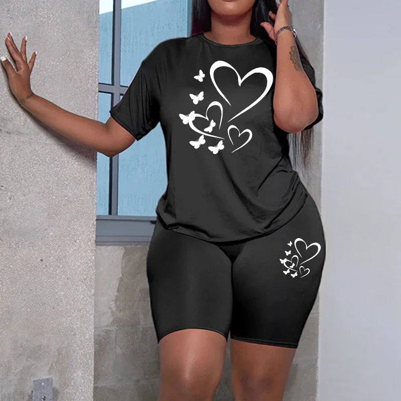 2026 New Summer Women's Outfits Vacation Casual Short Suits Jogging Lady Clothing Sport Fashion T-shirt+Shorts 2 Piece Sets