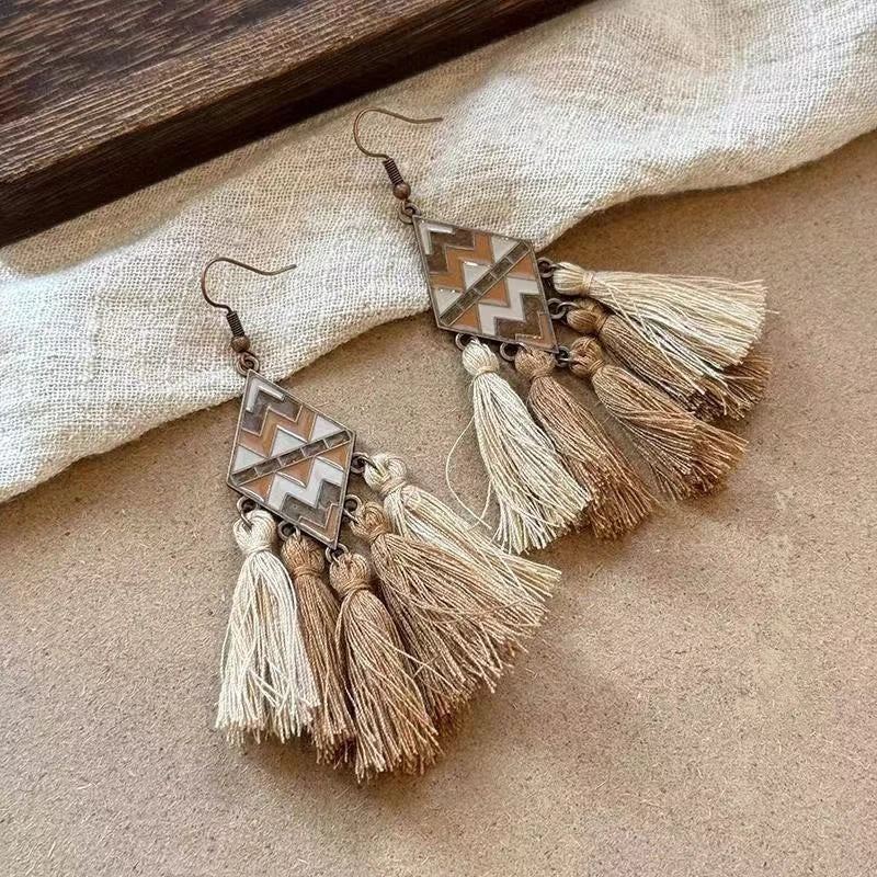 Cute Summer Flower Earrings Handmade Vacation Bohemian Earrings Exaggerated Beach Women Jewelry Party