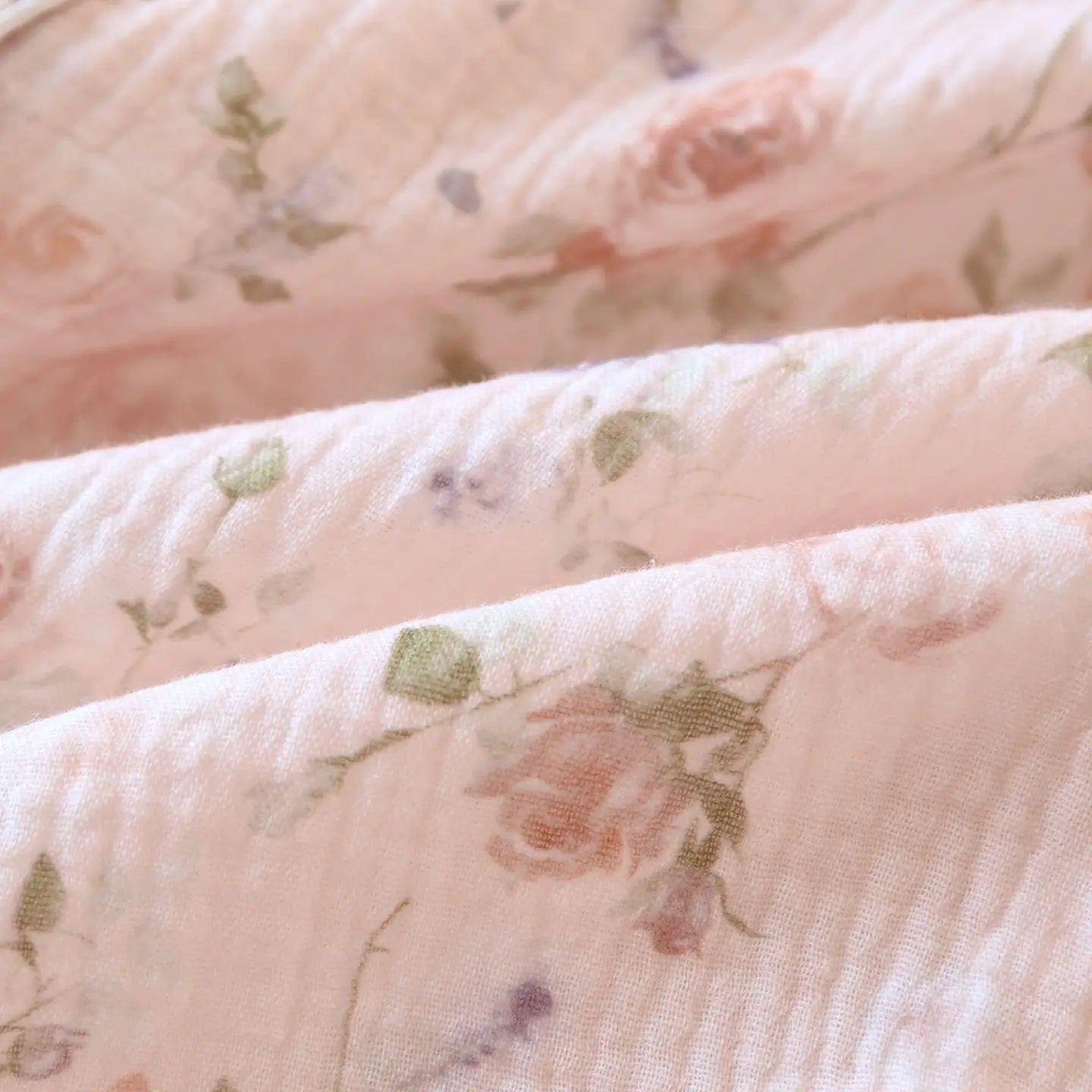 2026 New Women's Spring and Autumn Pajama Set 100% Cotton Crape Cloth Flower Collar Long Sleeve Two Piece Set Large Home Clothes