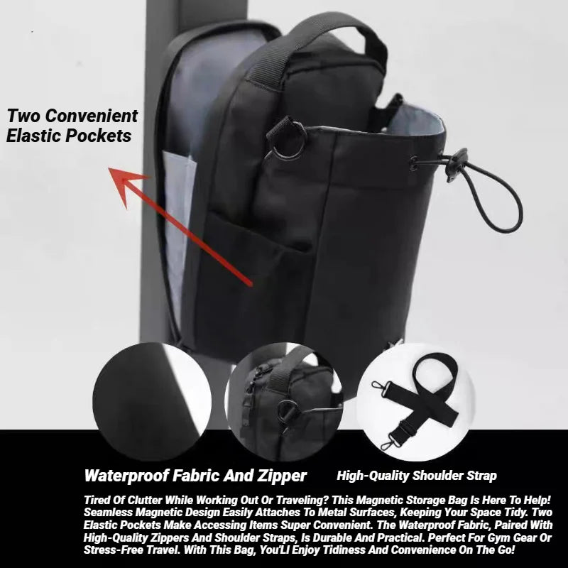 Super Strong Magnetic Gym Bag For Phone Water Bottle Portable Fitness Storage Sports Accessories Large Capacity Carrier