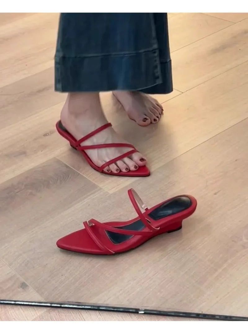 Hot selling Slippers Women Wedges Sandals High Heels Shoes Summer 2025 Sexy Beach Shoes Casual Flip Flops Slides Woman