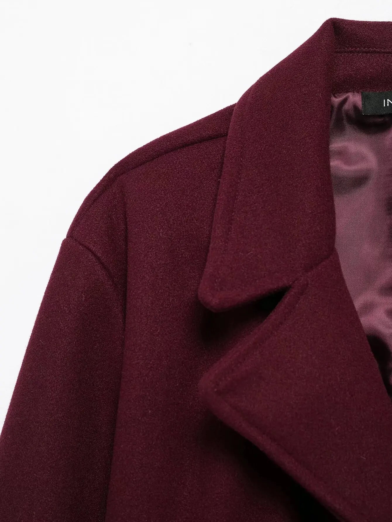 Retro Soft Material Loose Coat with Tweed Pattern Double Breasted Suit Collar Autumn Fashionable All-Match Women's Windbreaker