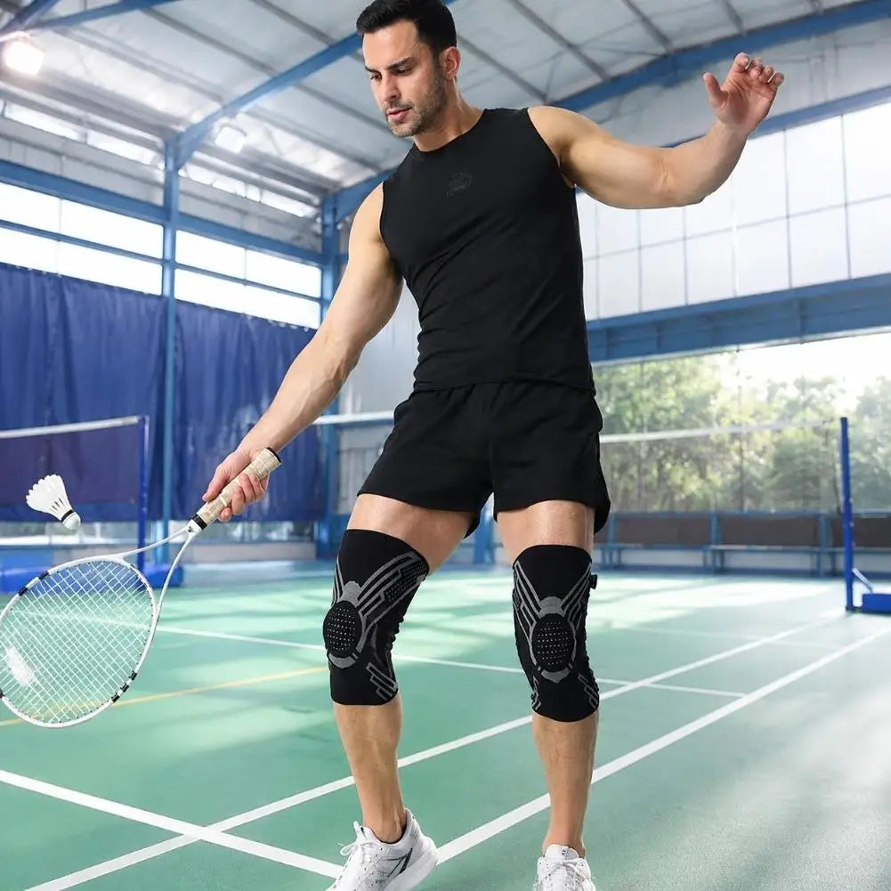 Knob Adjustable Knee Brace 360 Degree Protection Spring Lateral Support Anti-Slip Silicone Pads Breathable Knee Sleeve