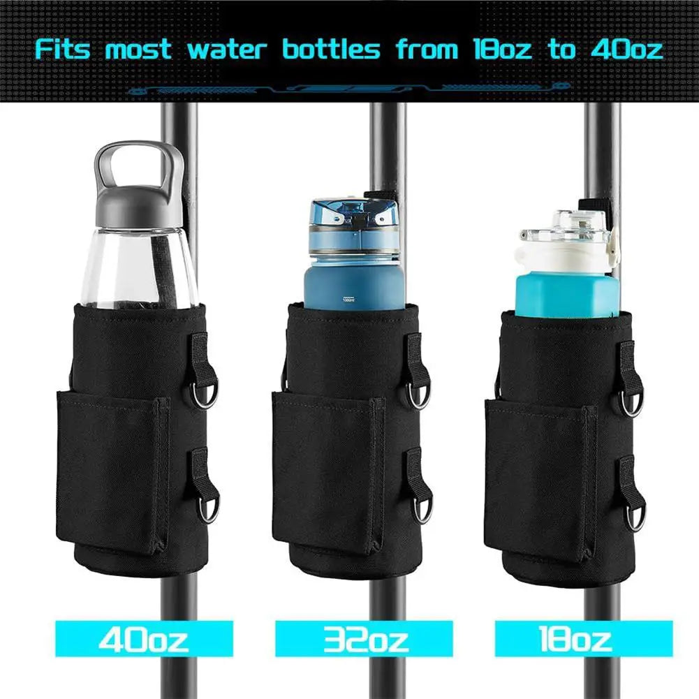 Magnetic Gym Water Bag,Water Bottle Tumbler Carrier Holder With Phone Pockets & Shoulder Strap,Sports Magnet Water Bottle Sleeve