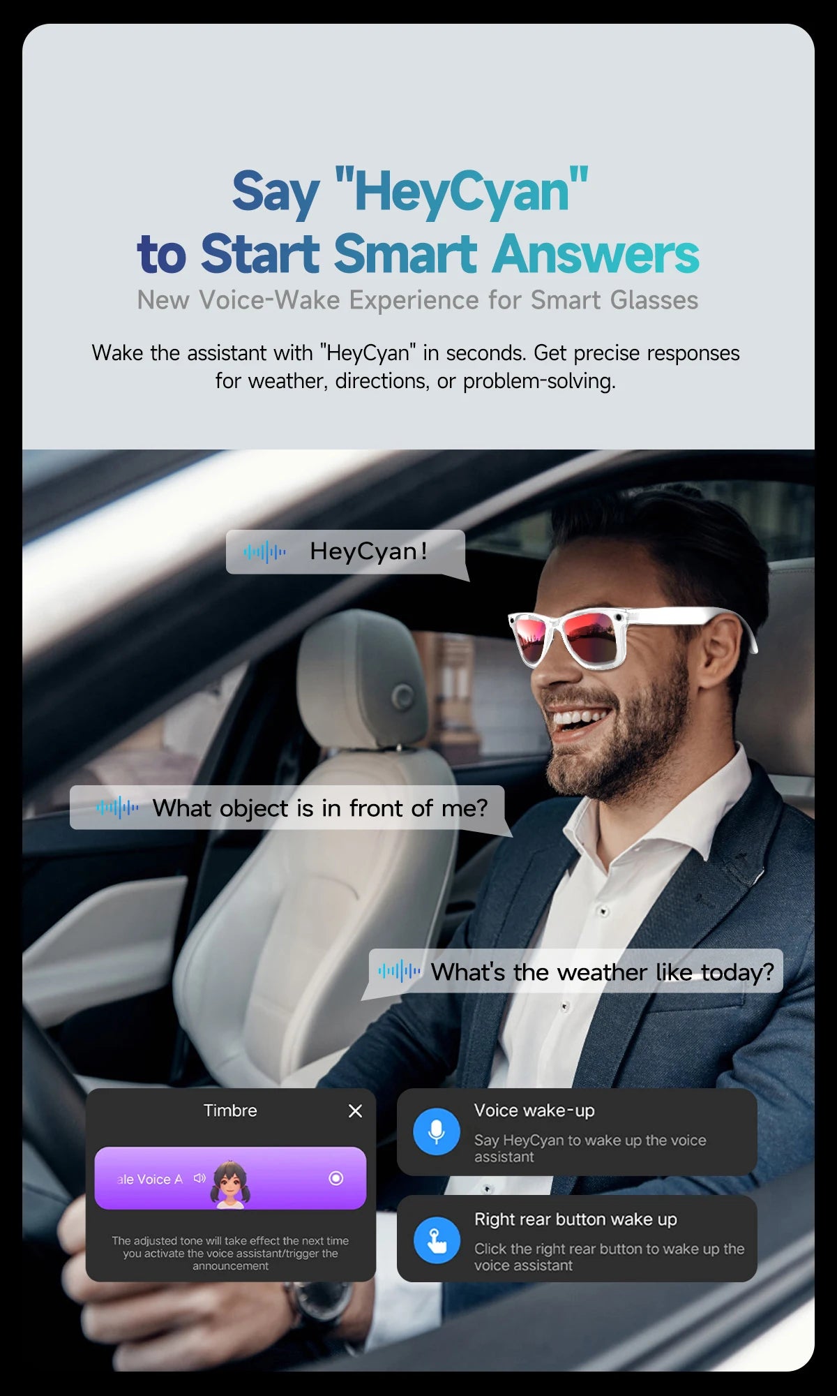 AI Smart Glasses with Camera 4K HD Video and PhotoCapture Real-TimeTranslation Voice Recording Open-Ear Audio Object Recognition