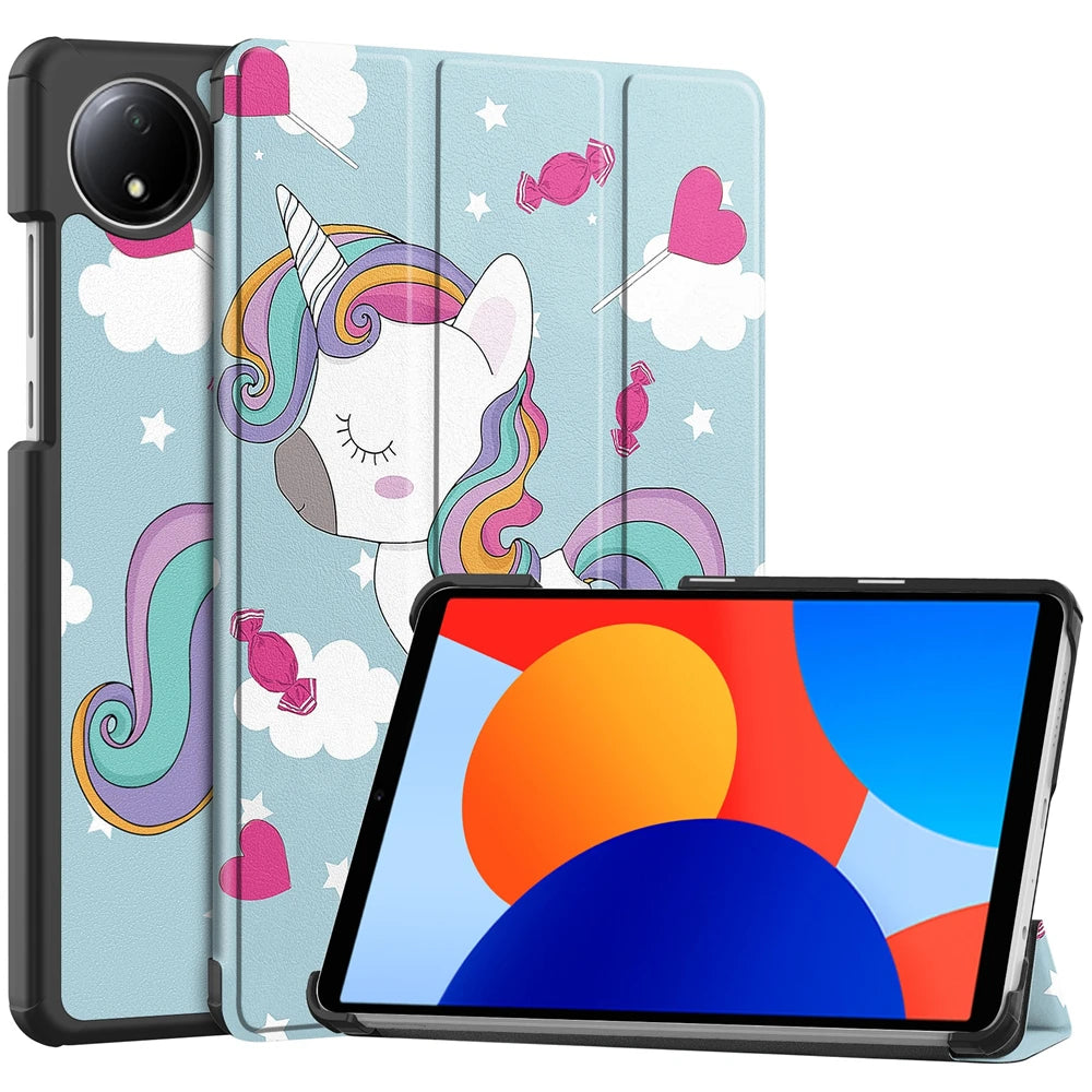For Xiaomi Redmi Pad SE 8.7 Case 2024 New PU Leather Tri-folding Stand Tablet Cover Funda For redmi pad se 8.7 inch Smart case