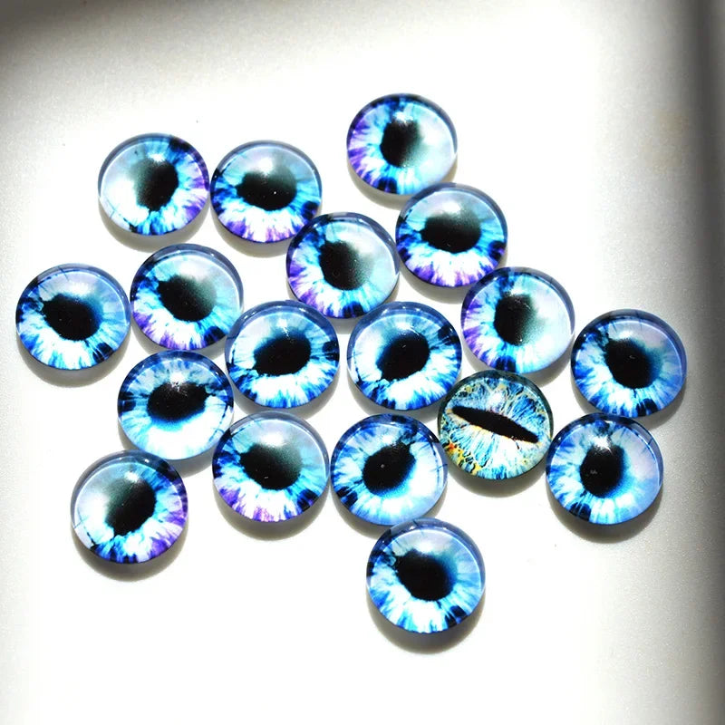 glass eyes cabochons Round 6MM-30MM Round Dome Dragon Eye Dragon Cat Eye Toys DIY Jewelry Accessory MIX Pupil Eye Cameo