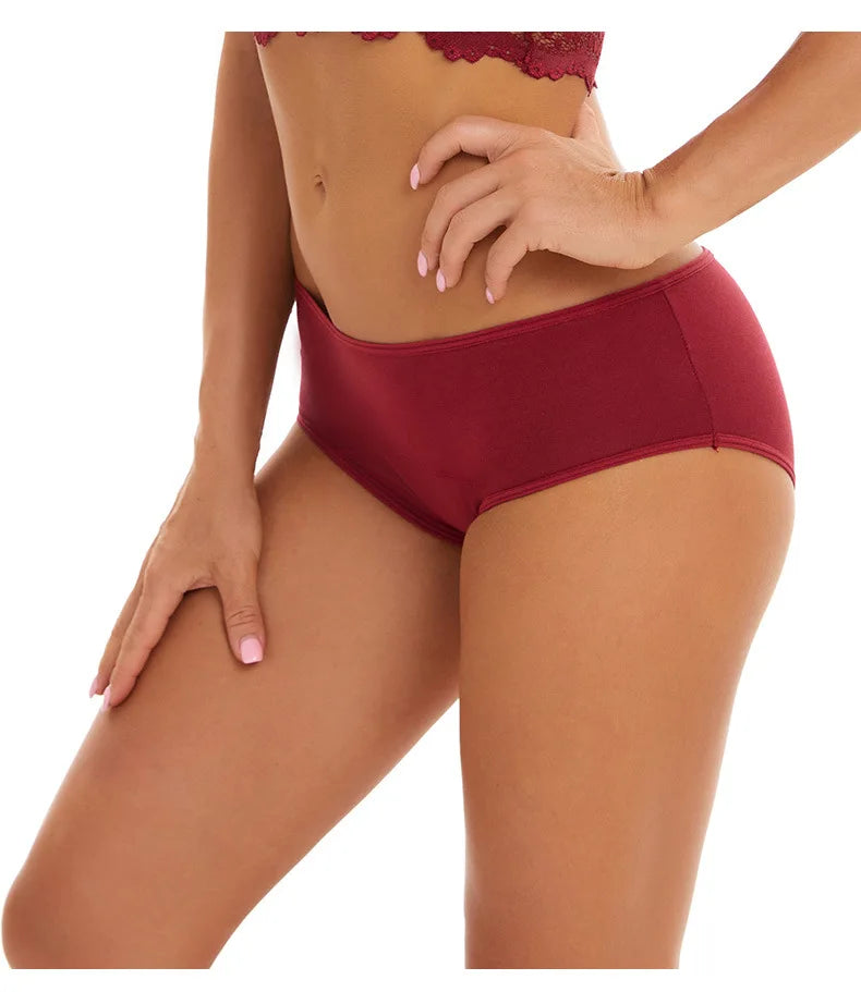 4pcs Women physiological Underwear Lady Large Size Mid Waist Panties Girl Brief Breathable Panty Plus Size Female Period Panties