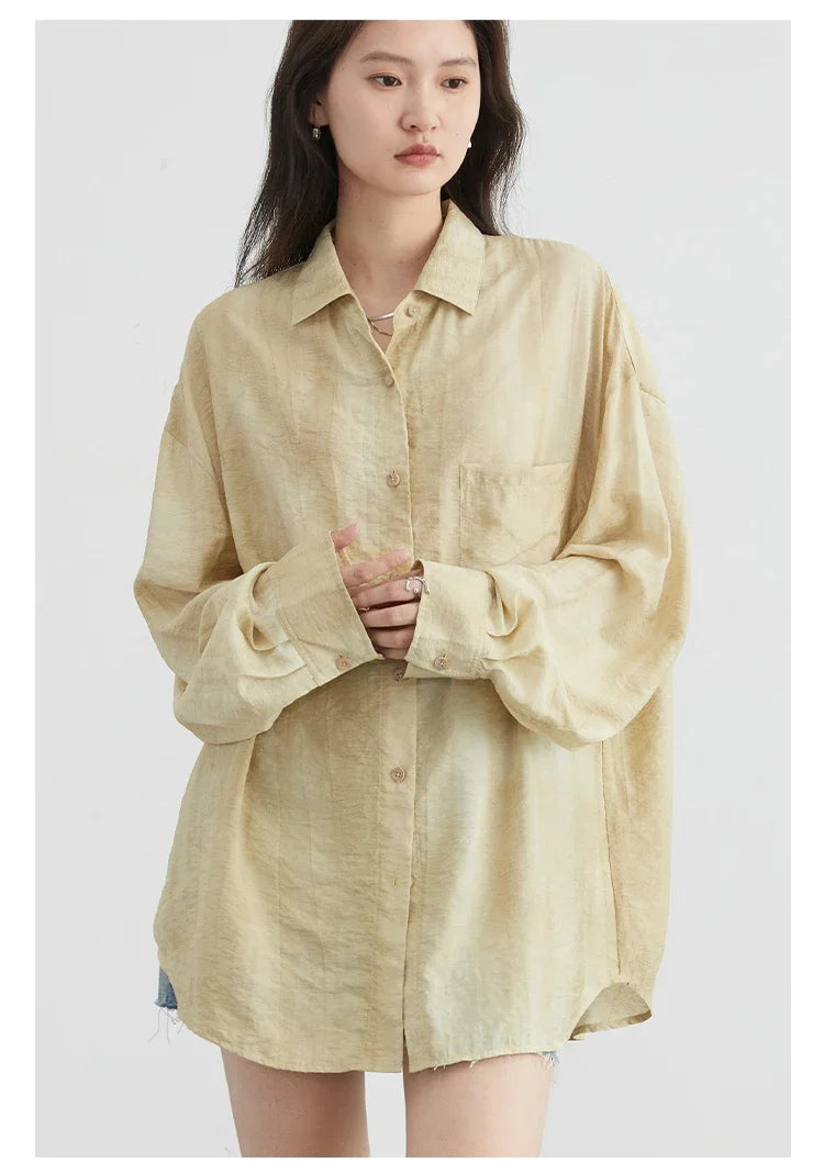 CHIC VEN Women Tie-Dye Casual Long Sleeve Shirt